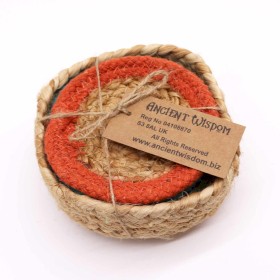 Naturuntersetzer - Jute & Baumwolle 10cm (6er-Set) Gemischte Farben im Set