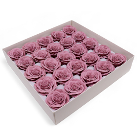 25x Seifenblume zum Basteln – Groß (7-lagig) Vintage Rose – Operatic Mauve