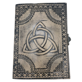 Circle Triquetra - Esoterisches Notizbuch - Antikgrau - 200 Seiten Stichkante - 17,5 x 12,5 x 3 cm