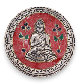 6x Räucherstäbchenhalter Buddha Rot Dekor 10cm