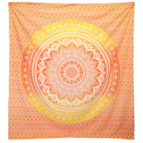 Wandbehang / Strandtuch - Umrao Mandala - Orange