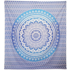 Wandbehang / Strandtuch - Umrao Mandala - Blau