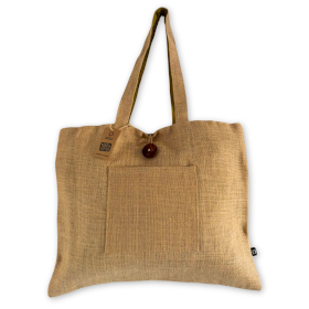 Wendbare Big Bag aus Jute und Baumwolle - Pistazie