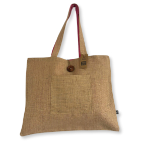 Wendbare große Tasche aus Jute und Baumwolle - Rosa (204C)